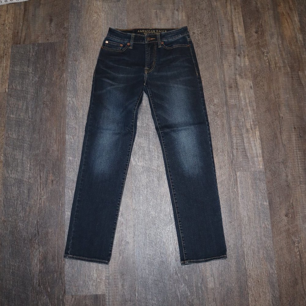 American Eagle, Men's Jeans, 26x30 Slim Straight, Dark Blue